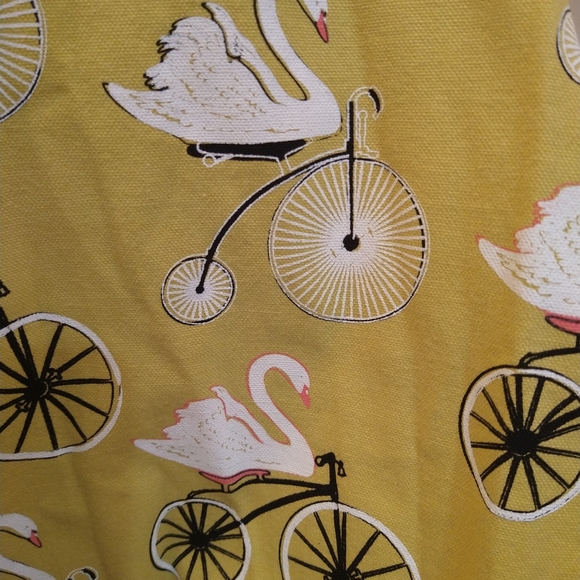 Love Dove by Grace Swing Jacket Yellow Swans on Bikes Size M 100% cotton NWT - Picture 11 of 11